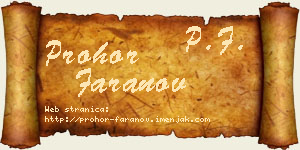 Prohor Faranov vizit kartica